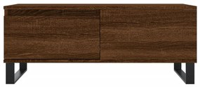 Barna tölgyszínű szerelt fa dohányzóasztal 90x50x36,5 cm