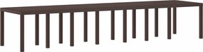 vidaXL Kerti Asztal Barna 400 x 100 x 73 cm polirattan