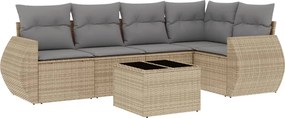 vidaXL 6 részes bézs polyrattan kerti ülőgarnitúra párnával