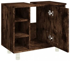 füstös tölgy színű szerelt fa fürdőszobaszekrény 60x32x53,5 cm