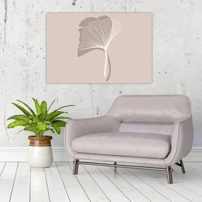 Kép - Bézs színű levelek N⁰4 (90x60 cm)