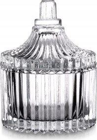 80ML-ES Kristály Üveg Cukortartó Fedővel Az Asztalra