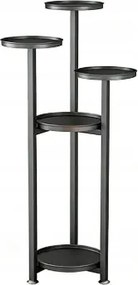 Többszintes Fém Virágállvány, Fekete, 100cm