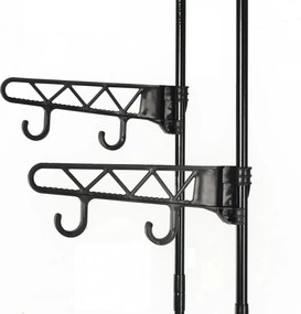fekete acél/nemszőtt textília ruhaállvány 55 x 28,5 x 175 cm