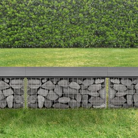 [pro.tec] Gabion kerti pad 100 x 30 x 45 cm WPC szürke