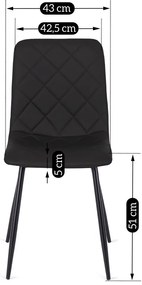 Fekete Eco-bőr Étkezőszék. BILI