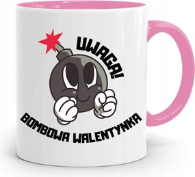 Rózsaszín Bögre Valentin Napra Bomba Valentin Napra fényképes nyomtatással