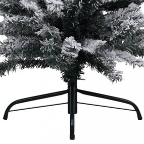 zöld PVC vékony műkarácsonyfa hóval 150 cm