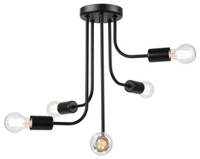 Felületre szerelhető csillár TRINITY 5xE27/15W/230V fekete