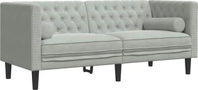 vidaXL Kanapé Világosszürke 174 x 74,5 x 70,5 cm Bársony
