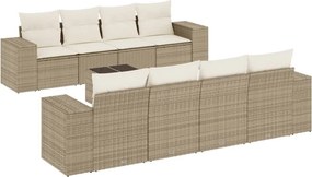 vidaXL 9 részes bézs polyrattan kerti ülőgarnitúra párnákkal