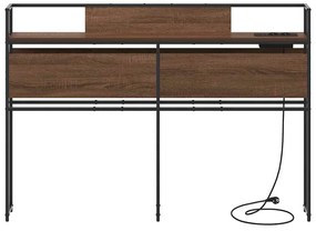Tároló fejtámla polcokkal tárolóval barna tölgy 120 cm Faanyag