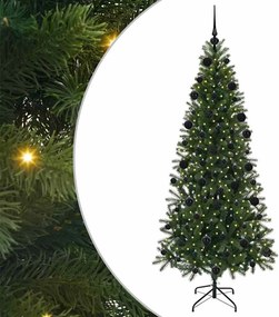 vidaXL Mű karácsonyfa 300 LED-del állvánnyal Zöld 210 cm PE és PVC