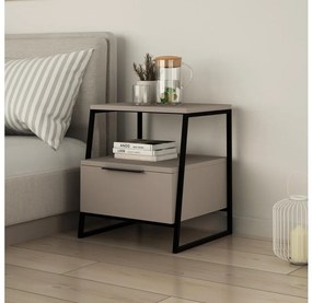 Éjjeliszekrény PAL 50x45 cm fekete/szürke