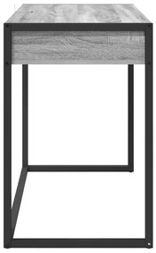 vidaXL Asztal tárolóval Szürke Sonoma 100 x 50 x 75 cm Faanyag