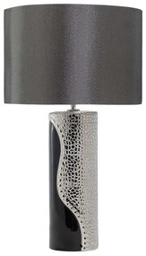 Fekete és ezüst porcelán asztali lámpa 52 cm AIKEN Beliani