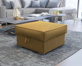 Mustársárga SMART COSARO tárolós puff, 65x65 cm