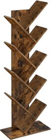 Könyvespolc, állópolc, rusztikus barna 50x25x141cm