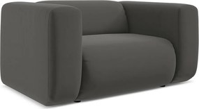 Szürke bársony fotel Ekahi – Makamii