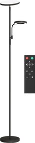 HOMCOM 42W LED állólámpa dimmelhető 2700K-6500K, 4 színfolytonos változat, 4 jelenet mód, távirányító és érintésvezérlés, memória funkció, fekete | Ao