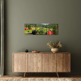 Vidéki kép (órával) (90x30 cm)