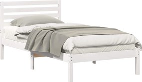 vidaXL Ágykeret fejtámlával Fehér 80 x 200 cm Tömör fenyőfa