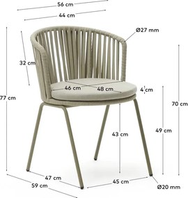 Bézs fém kerti szék Saconca – Kave Home