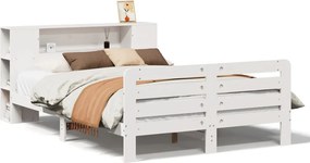 vidaXL fehér tömör fenyőfa ágy matrac nélkül 135 x 190 cm