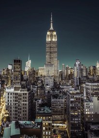Poszter 39,5x55cm Empire State Building New York panorĂĄmĂĄval