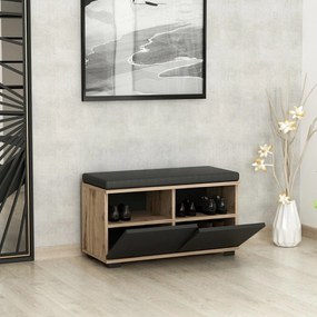 Cipőtároló Drago - Walnut, Black