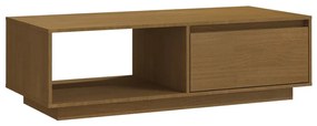 Mézbarna tömör fenyőfa dohányzóasztal 110 x 50 x 33,5 cm