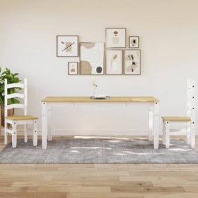 Corona fehér tömör fenyőfa ebédlőasztal 180 x 90 x 75 cm