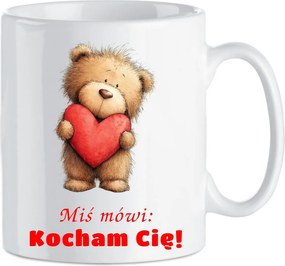 Kerámia bögre Valentin napi ajándék maci mintával azt mondja: Szeretlek