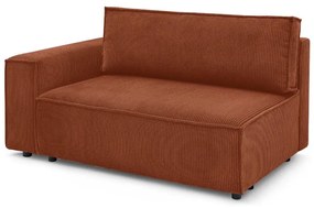 Téglavörös kordbársony kanapé modul (bal oldali) Nihad modular – Bobochic Paris