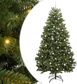 vidaXL Mű karácsonyfa 300 LED-del Zöld 240 cm PVC és fém