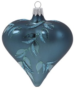 Heart 3 db-os kék üveg karácsonyfadísz szett - Ego Dekor