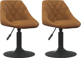 vidaXL Forgatható Étkezőszékek 2 pcs Barna 46 x 44 x 77.5 cm Műbőr