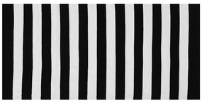 Fekete Fehér Csíkos Kültéri Szőnyeg 80 x 150 cm TAVAS Beliani