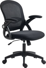 Vinsetto Ergonomikus Irodai Szék Hálós Háttámlával és Párnázott Üléssel, Állítható Magasság, 65.5x61.5x88-97.5cm, Fekete | Aosom