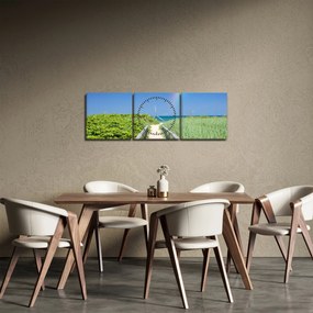 Kép - Tájkép és a szivárvány (órával) (90x30 cm)