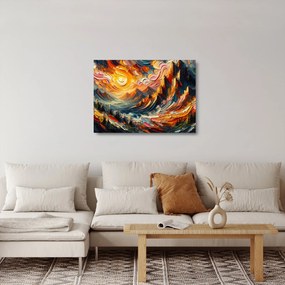 Üveg kép - Hegyek, melyeket napfény ölel (70x50 cm)