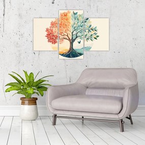 Kép – Duális fa pillangóval (90x60 cm)