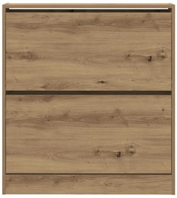 vidaXL Cipőtároló Fekvő Zsúfolt Tölgy 80x21x87,5 cm