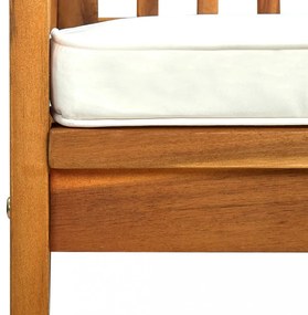 tömör akácfa kerti pad párnával 119 cm