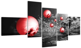 Absztrakt kép - piros gömb (150x85cm)