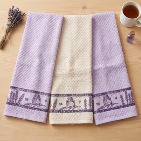 Lavender frottír konyharuha szett 3 db