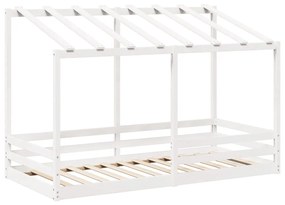 fehér tömör fenyőfa gyerekágy tetővel 90 x 200 cm