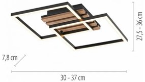 JUST LIGHT. 14053-79 - LED mennyezeti lámpatest AKUSTIKA LED/15W/230V tölgy/fekete