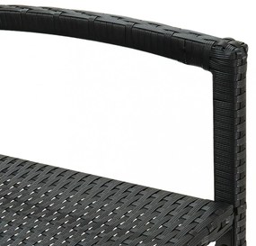 4 db fekete polyrattan bárszék