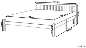 Franciaágy 180 cm FLORIS (ágyráccsal) (fehér). 1007275